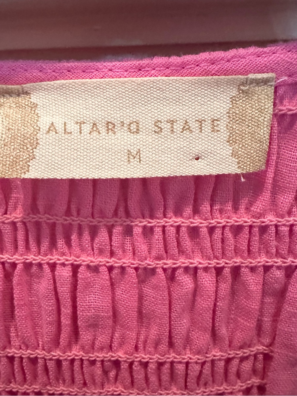 Altar'd State Pink smocked ruffled Mini Dress. Girly coquette Medium - Picture 3 of 7